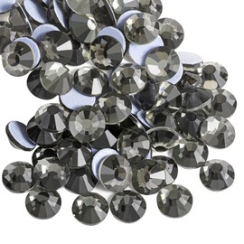 Beadsland Hotfix - 1440 diamantes de imitación de cristal con parte trasera plana para manualidades, ropa, decoración de bricolaje, diamante negro, SS