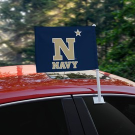 US Naval Academy Primary Logo Car Truck Flag with Window Clip On Pole Holder