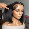 DUAUJUIU Short Bob Wig Human Hair Glueless Wig 13x4 Lace
