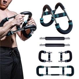 Twister Arm Exerciser, Chest Workout Equipment, Portable Power Twister Bar, Adjustable Spring Workout Bar for Enhancing Upper Body Muscle, 30-120lbs