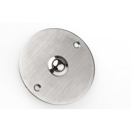 HUBER Flush-Mounted Bell Push 1-Way Stainless Steel Round Door Bell Push Button Front Doorbell Flush-Mounted I Button Made of Brass - Bell Switch, Bell