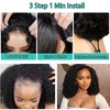 Kinky Curly Half Wig Human Hair 180% Density 3 In