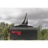 81 Metal Art Sailboat Metal Mailbox Topper 10.5 Inches Tall Matte Black