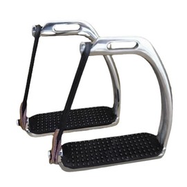 Geroosaty High Strength Stirrups Safety Stirrups Silver Polished Stainless Steel Stirrups Outdoor Racing Kids Equipment