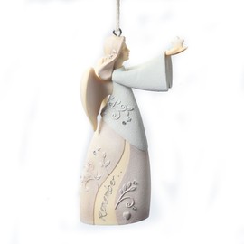 Foundations Remembrance Angel Stone Resin Ornament, 4”