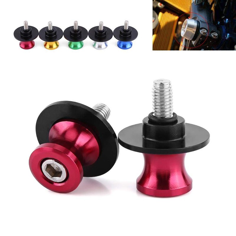 Suuonee Swing Arm Spool, 2PCS 6/8/10mm Motorcycle CNC Rear Stand