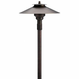 Kichler Lighting 15503CBR One Light Large Adjustable Path Light, Centennial Brass Finish with Clear Tempered Soda Lime Glass with Brass Shade