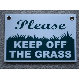 Harrington Signs PLEASE KEEP OFF THE GRASS 8"X12" Plastic Coroplast Sign with Grommets  NEW