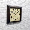 Santeru QL696-AN Square Wall Clock, Antique Brown, Made in Japan