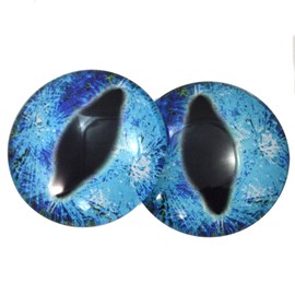 40mm Glass Eyes Sparkling Blue Dragon or Cat Eyes for Fantasy Taxidermy Doll Sculptures or Jewelry Making Crafts