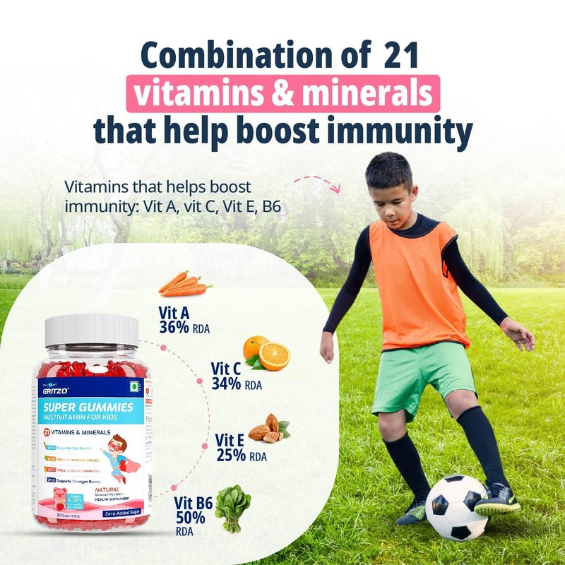  Super Gummies, Multivitamin for Kids, 21 Vitamins & Minerals,