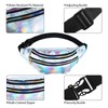 2 Pieces Fanny Pack for Women Kids, Shiny Holographic Rave