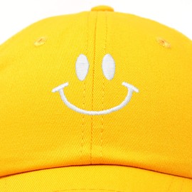 DALIX Smile Baseball Cap Smiling Face Happy Dad Hat Men Women Teens in Gold
