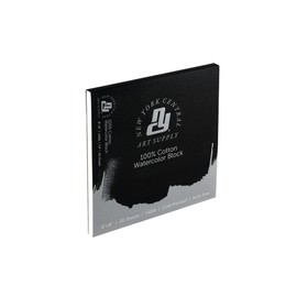 New York Central 100% Cotton Watercolor Paper Blocks 2 Pack 140lb 8x8" - Cold Press Acid-Free Premium Watercolor Paper for Artists, Painting, Water Media, Professionals, & More