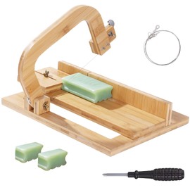 Wooden Soap Cutter, Handmade Soap Cutting Tool with Adjustable Wire & Scale Marks, Soap Cutters for Soap Making, DIY Crafts, Essential Tool for Crafting Enthusiasts (A)