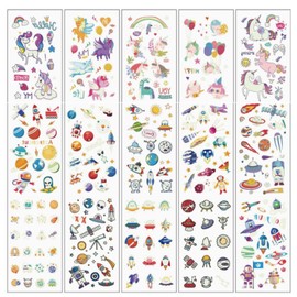 Tattoos for Boys and Girls, 20 Sheets with Different Themes, 300 Patterns, Glow-in-the-Dark Effect, Skin-Friendly Stickers, Ideal for Kids Party Favors and Fun Kids Tattoos Temporary