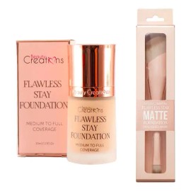 Base Maquillaje Beauty Creations Stay Flawless + Brocha Duo