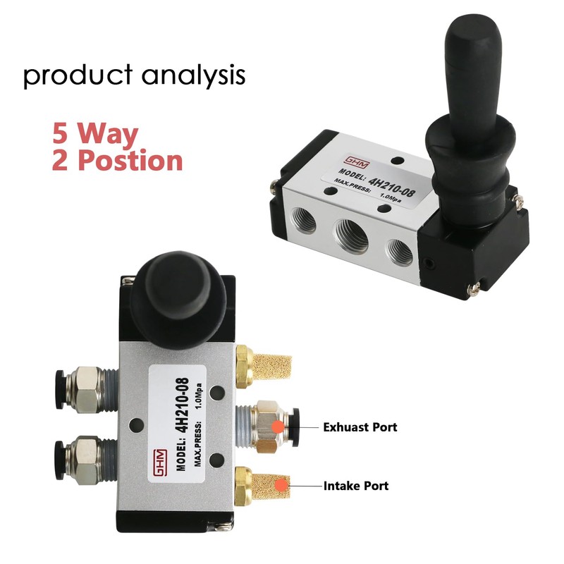 GHM PNEUMATIC 1/4"NPT 5 Way 2 Postion Lever Operated Valve