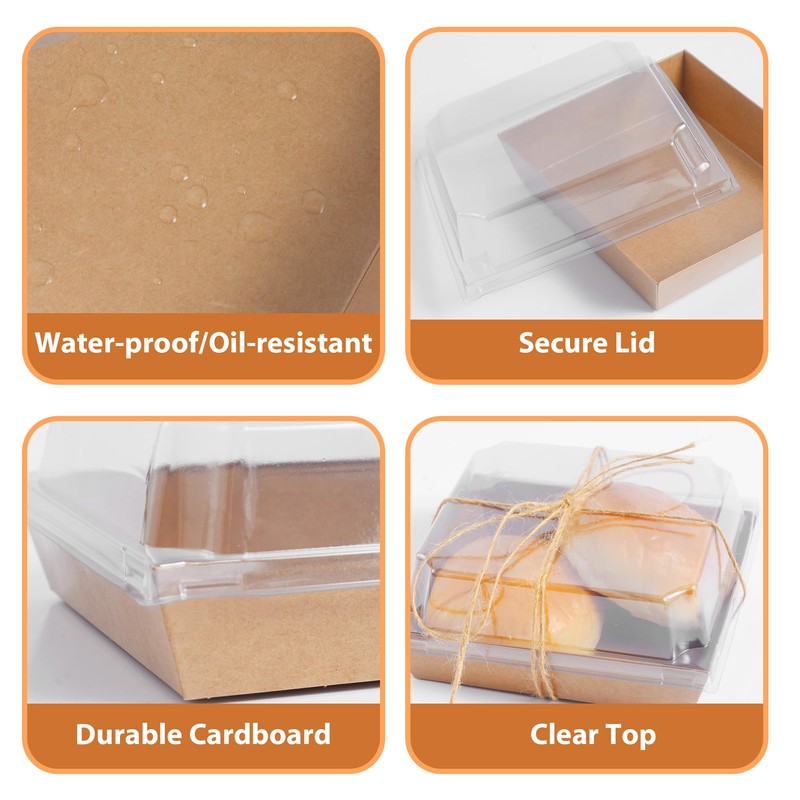 YaCCHLuu Charcuterie Boxes with Clear Lids (50 Pack),Mini Charcuterie Containers,To