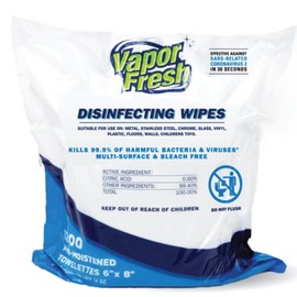 Vapor Fresh Gym Equipment Disinfecting Wipes - 1 x 1200 Count (1,200 Total Wipes) Plant Based and Free of Quats - Safe On All Fitness Equipment - 1 Refill Roll - Fits All Dispensers