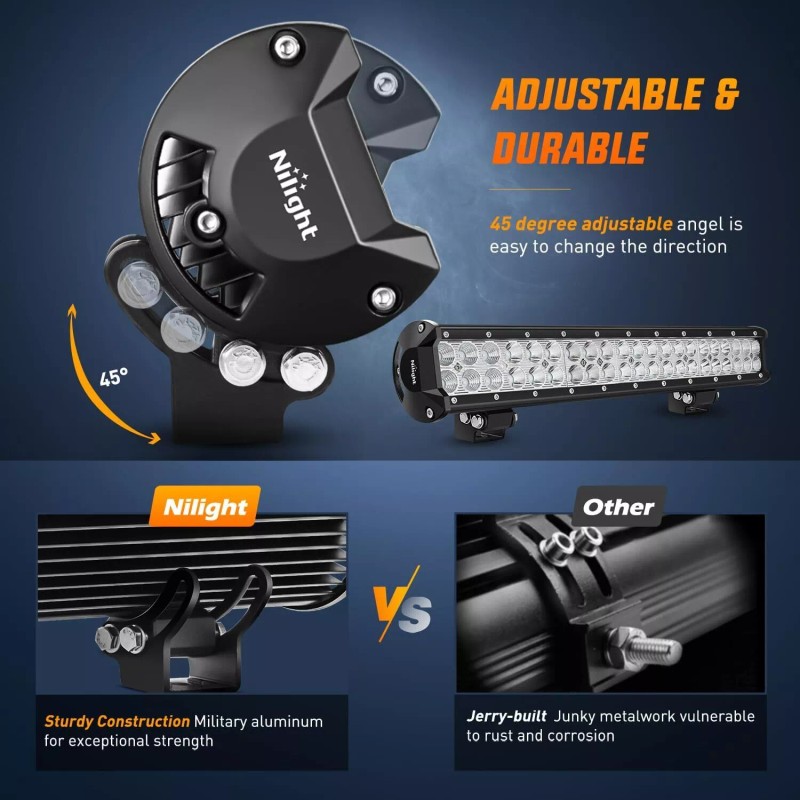 ‎Nilight Nilight LED Light Bar 20 Inch 126W Spot Flood