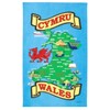 Elgate Welsh Wales Map Tea Towel Souvenir Gift Cymru Rhyl