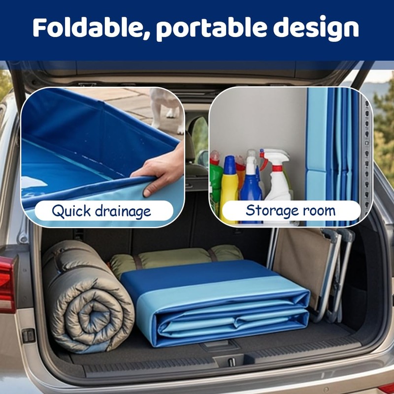 Pet Bathing Pool,Foldable Waterproof PVC Paddling Tub