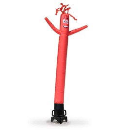 Orange 8 Foot Tall Inflatable Tube Man Air Powered Waving Puppet, Air Blower Motor Included with 6 Foot Solid Colored Dancer by Feather Flag Nation