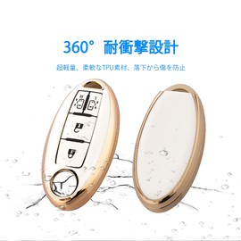 [Unhoke] Serena Key Case Key Holder C27 C26 Note Aura e13 Note e12 X-Trail t32 t31 March Skyline Cube Days Elgrand Diana Tida Leaf Smart Key Cover Stylish, gold