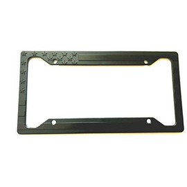 Zoonon US American Flag License Plate Tag Frame Cover Black Military Veteran Tag (1 Black)