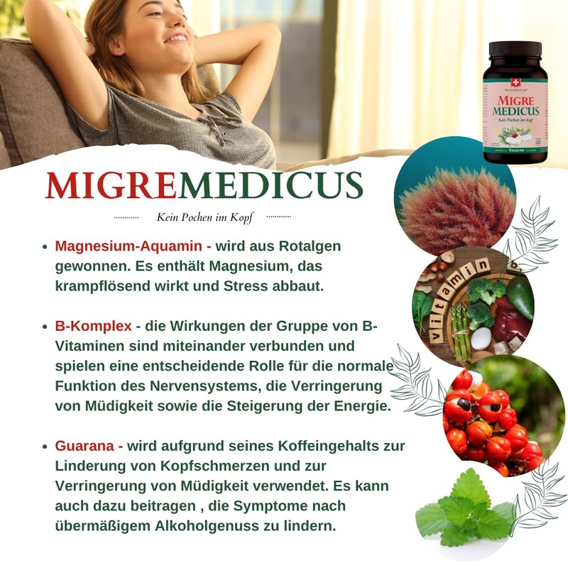 SwissMedicus MigreMedicus - Headache Free Thanks to Natural Power with