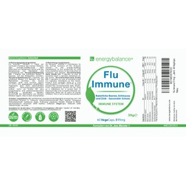 Flu-Immune 511mg - Natural Complex - High Bioavailability - Antioxidants - Vegan - Gluten Free - No Additives - 100% Pure Ingredients - GMO Free - Food Equivalent - 60 VegeCaps