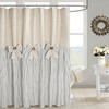 DOSLY IDÉES Linen Button Farmhouse Beige Shower Curtain,Bowknot,Linen and Cotton