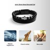 Dochais Men's Bracelet, Stainless Steel Genuine Leather Bracelet, Jesus Christ