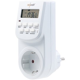 revolt timer socket: Digital timer with LCD display, accurate to minutes, 140 switching times (switching timer)