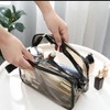 Clear Double-layer Travel Makeup Bag, Large Capacity Portable Cosmetic Toiletry