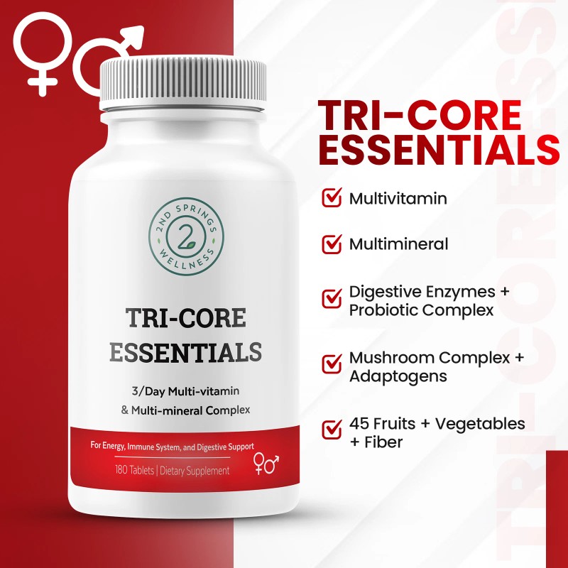 2nd Springs Tri-Core Essentials - 3 A Day Comprehensive Multivitamin