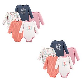 Hudson Baby Unisex Baby Cotton Long-Sleeve Bodysuits Woodland Fox 10-Piece, 0-3 Months