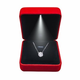 GBYAN Necklace Box and LED Light, Bracelet Box, Gift Box, Velvet Jewellery Display Case for Proposal, Engagement, Wedding, Birthday, Valentine's Day