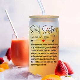 Sister Gifts from Sister - Gifts for Sister, Birthday Gifts for Women Friendship, Best Friend Friendship Gifts for Women Friends, Gifts for Friends Female, Christmas Gifts for Sisters -16 Oz Can Glass