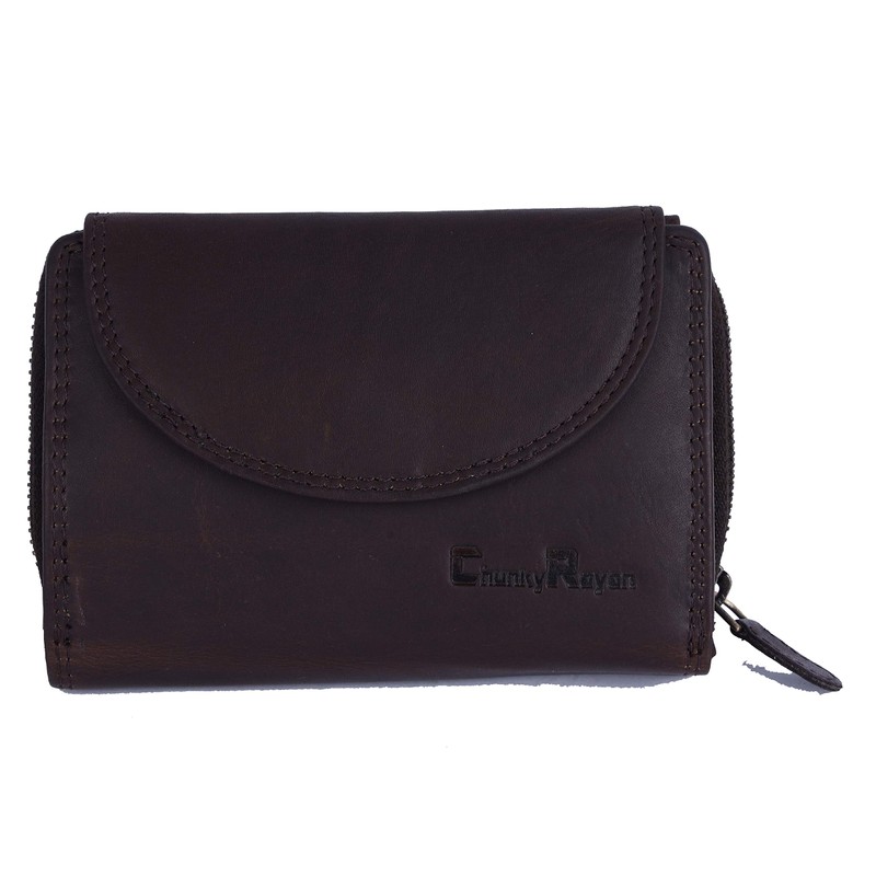 Chunkyrayan Genuine Leather Women's Purse, High-Quality, Vintage, RFID Protection, Includes