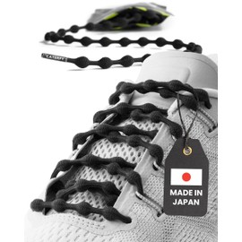 Caterpy RUN - Ultimate No Tie Shoelaces for Adults & Kids - Versatile & Easy-to-Use Shoe Laces - Jaguar Black, Standard, Single Pack