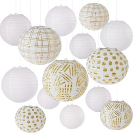 Syoulin Paper Lanterns, Wedding Decoration, Suitable for Wedding, Birthday, Baby Shower Decoration, Pack of 14