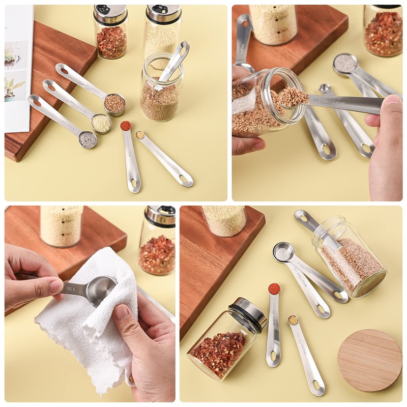 Smithcraft Measuring Cups and Spoons Set, 18/8 Stainless Steel Measuring