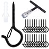 MOGADEE® Screw Hooks, Black, Hooks for Screwing 20 Pieces Ceiling