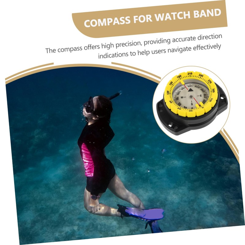 BESPORTBLE Glow Dark Dive Compass with Elastic Band Multipurpose Scuba