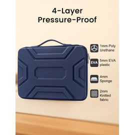 DOMISO 15.6 inch Laptop Sleeve Shoulder Bag Shockproof Computer Bag Waterproof EVA Protective Carrying Case for 16" MacBook Pro/Max M2 M1 2019-2023,15"-16" HP Dell Asus Laptop,Dell XPS 15,Black