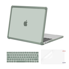 MOSISO Compatible with MacBook Pro 13 inch Case 2025 2024-2016 M2 M1, Anti-Cracking Heavy Duty TPU Bumper Hard Shell Cover for Pro 13.3 inch Laptop Case with KeyboardSkin&Screen Film, Emerald Green