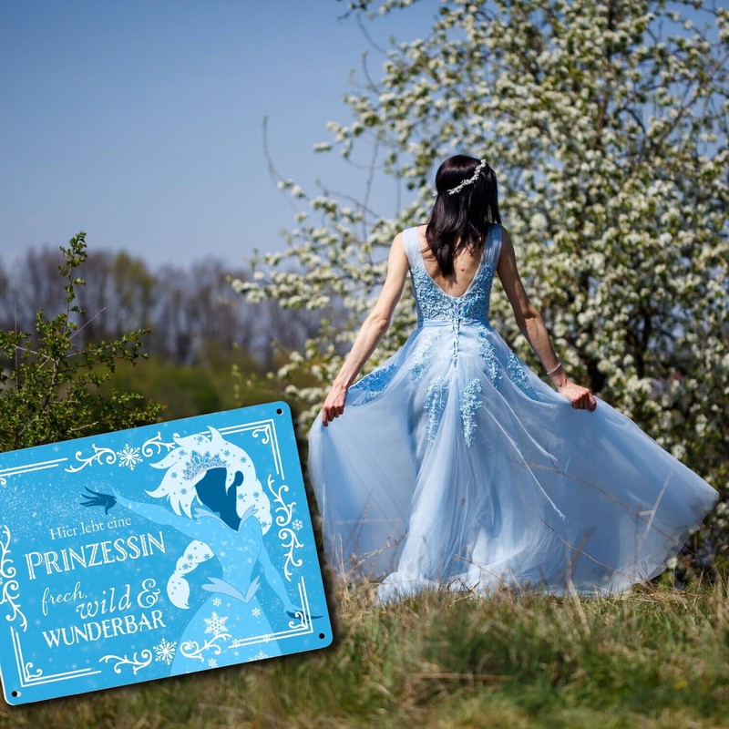 Hier lebt eine Prinzessin Metal Sign XL in 21 x