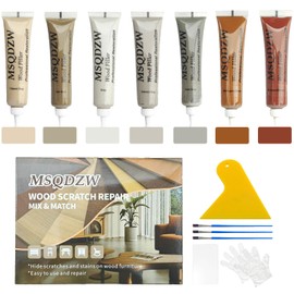 Wood Filler Kit - Repair Touch Up Paint Filler for Furniture, Tables, Cabinets, and Floors – Covers Scratches, Cracks, Stains, and Discoloration – Restore Wood Veneer, Oak, Walnut, Gray, Brown and More